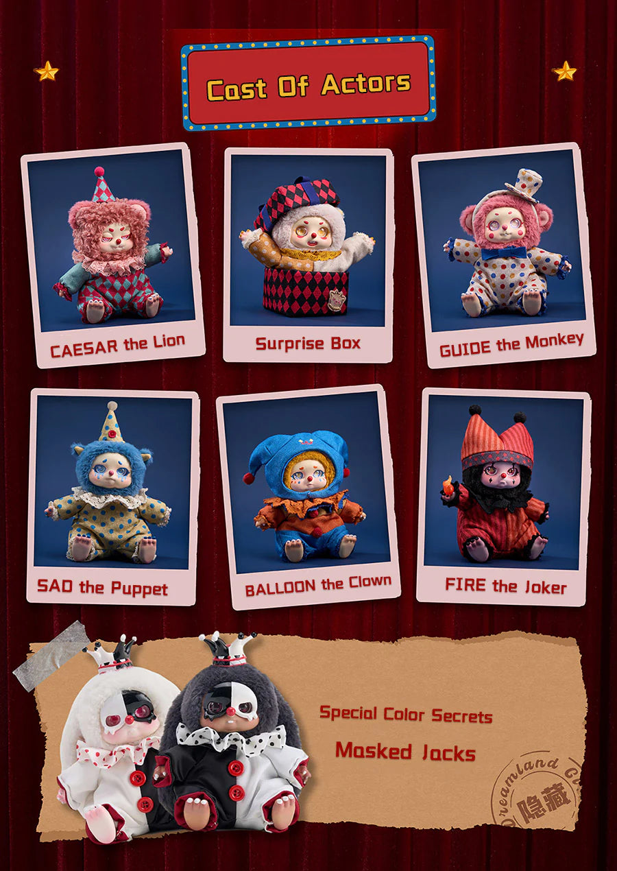 CINO Dreamland Circus Plush Blind Box Confirmed Style